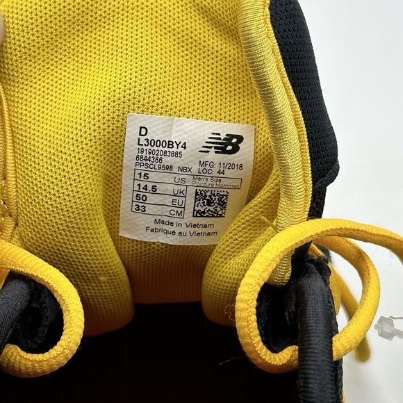 New Balance 3000v4 Mens Size 15 D Black Yellow Metal Baseball Cleats L3000BY4 - Picture 14 of 14